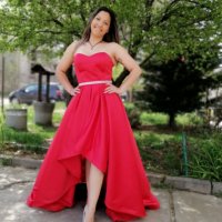 Стилна бална червена рокля, снимка 2 - Рокли - 32799578