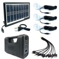 Комплект Соларна ЛЕД осветителна система панели батерия powerbank, снимка 2 - Къмпинг осветление - 26255092