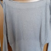 Сребриста блуза, снимка 2 - Блузи с дълъг ръкав и пуловери - 27021833