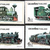 Чисти марки Влакове Локомотиви 1990 от Тайланд, снимка 1 - Филателия - 36843081