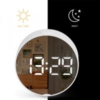 Огледален дигитален ТОП часовник DT-6505 - кръгъл, с аларма, термометър, големи цифри и много екстри, снимка 7 - Други стоки за дома - 40873548