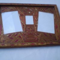 Старинна рамка за снимки ръчно изработена от сламки, снимка 10 - Антикварни и старинни предмети - 36599519
