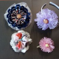 Ръчно изработени цветя за Диадеми и фиби, снимка 1 - Аксесоари за коса - 32538809