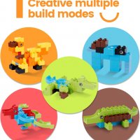 Нов детски компллект Строителни блокчета тухли 178 части Лего играчка деца Подарък Коледа, снимка 4 - Образователни игри - 39028802
