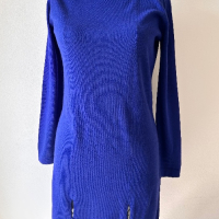 Елегантна рокля в наситено син цвят и кашмирен ша, снимка 12 - Рокли - 44884912
