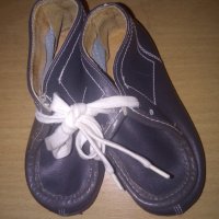 Нови №23 тъмносини естествена кожа, снимка 1 - Бебешки обувки - 27415343