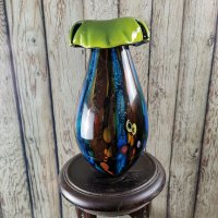 Голяма стъклена ваза - Разцъфване, снимка 5 - Вази - 39064034