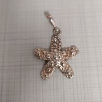 Сребърна висулка - морска звезда, снимка 1 - Колиета, медальони, синджири - 43059642