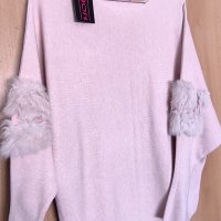 бутик Vision - НАМАЛЕН - Нов розов пуловер кашмир, снимка 3 - Блузи с дълъг ръкав и пуловери - 37751508