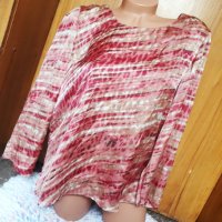 Нова блуза от сатен в цвят праскова ХЛ, снимка 1 - Блузи с дълъг ръкав и пуловери - 32855575