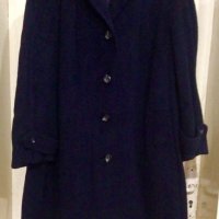 Разкошно палто от 100% Камилска вълна - тъмно лазурно синьо, снимка 1 - Палта, манта - 38789934