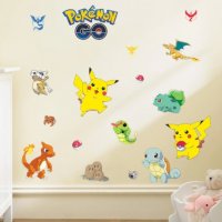 Покемон Pikachu Pokemon Пикачу стикер постер за стена лепенка декорация самозалепващ за детска стая, снимка 1 - Други - 27080750
