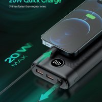 Charmast Power Bank 30000mAh, 20W Power Delivery QC 3.0 USB C Battery Pack Quick Charge Portable , снимка 7 - Външни батерии - 43382922