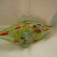 Стара фигура на риба многоцветно стъкло, снимка 7 - Антикварни и старинни предмети - 36913273