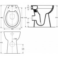 Висока тоалетна без ръб плавно затваряне +7 см керамика бяла, снимка 10 - Други стоки за дома - 38387211