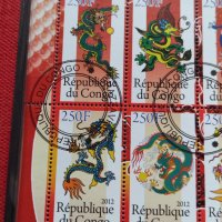 Пощенски марки чиста комплектна серия Дракони 2012г. Пощта Република Конго за колекция - 22467, снимка 2 - Филателия - 36663716
