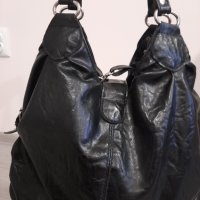 Черна чанта от естествена кожа, снимка 2 - Чанти - 43060155