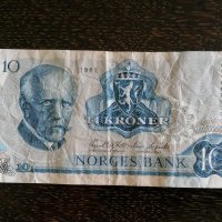 Банкнота - Норвегия - 10 крони | 1981г., снимка 1 - Нумизматика и бонистика - 33018386