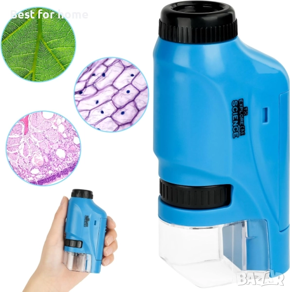 Мини микроскоп OSDUE за деца с LED светлина, асферична система от лещи, снимка 1