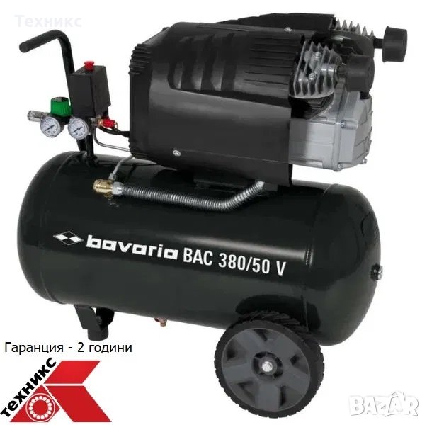 Компресор 50 литра , маслен Bavaria BAC 380/50 V, снимка 1