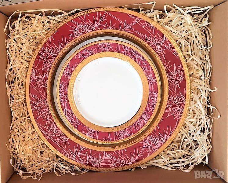 Луксозен сервиз за торта - 7 части от фин порцелан YoLiSa, снимка 1