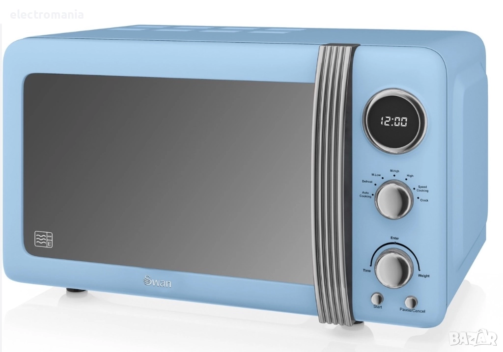 микровълнова печка с ретро дизайн Swan SM22030BLN, снимка 1