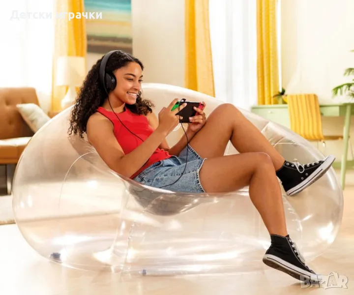  Кресло надуваемо INTEX, 137х127х74 см, прозрачно, снимка 1