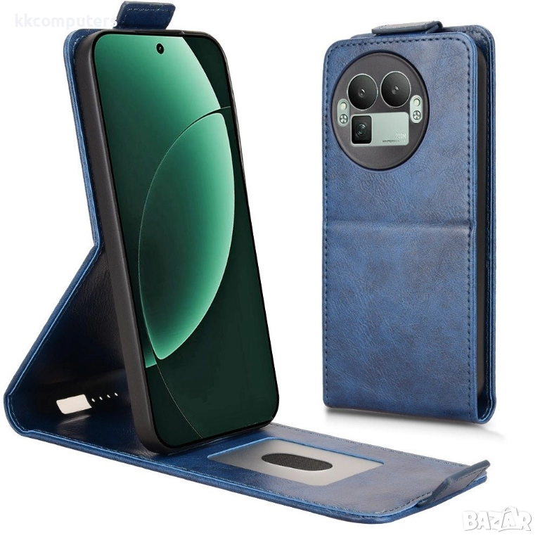 Кожен флип калъф за Realme GT 8 Pro 5G- Стенд и Холдер за Карти, вкл. Протектор, 4 Цвята, снимка 1