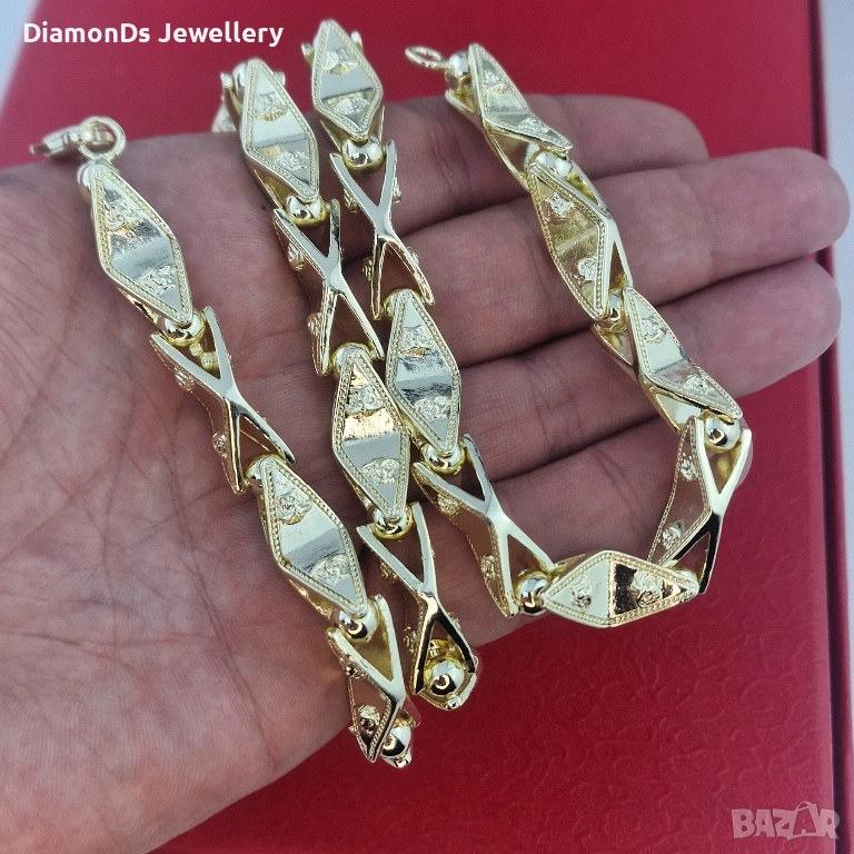 Ланец „Versace Diamond X Chain“ – 18К позлата, снимка 1