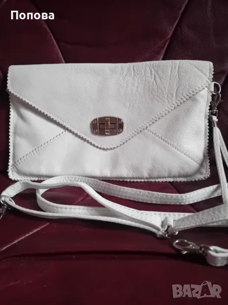 Италианска чантичка/клъч естествена кожа, снимка 1