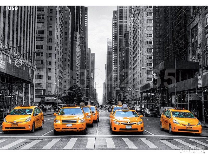 НОВИ! Фототапет голям 368 х 254 см New York Yellow Taxis тапет, снимка 1