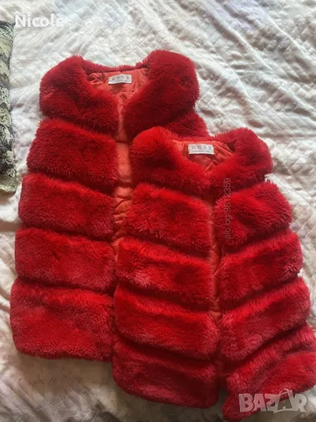 Червени елеци от еко кожа, много пухкави, снимка 1