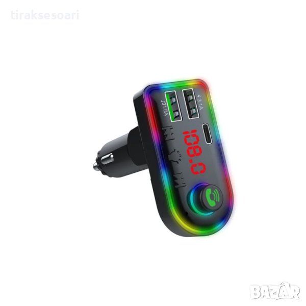 Bluetooth трансмитер – Bluetooth RGB FM Трансмитер за кола, Bluetooth музика трансмитер, снимка 1