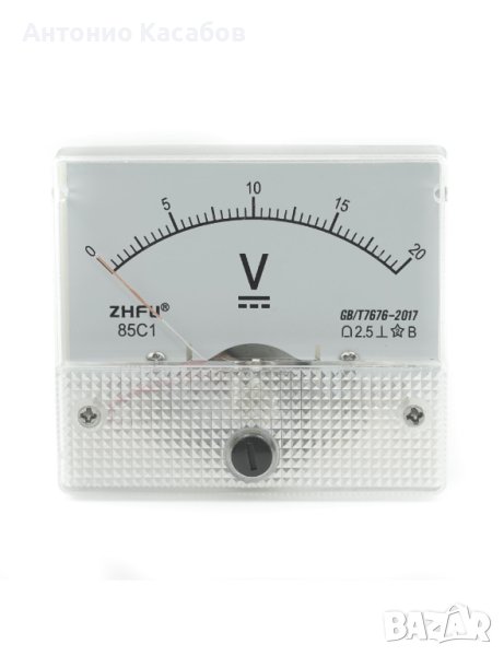 Аналогов волтметър 20V стрелка за измерване на напрежение, снимка 1