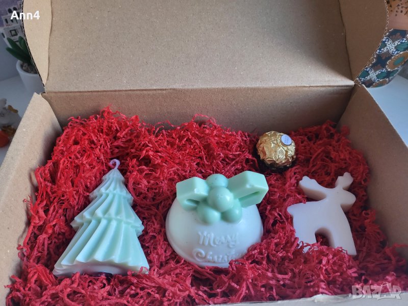 Промо!Подаръчни Коледни кутии с ръчно изработени ароматни соеви свещи , снимка 1