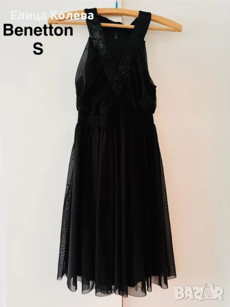 Benetton елегантна рокля в черно размер S, снимка 1