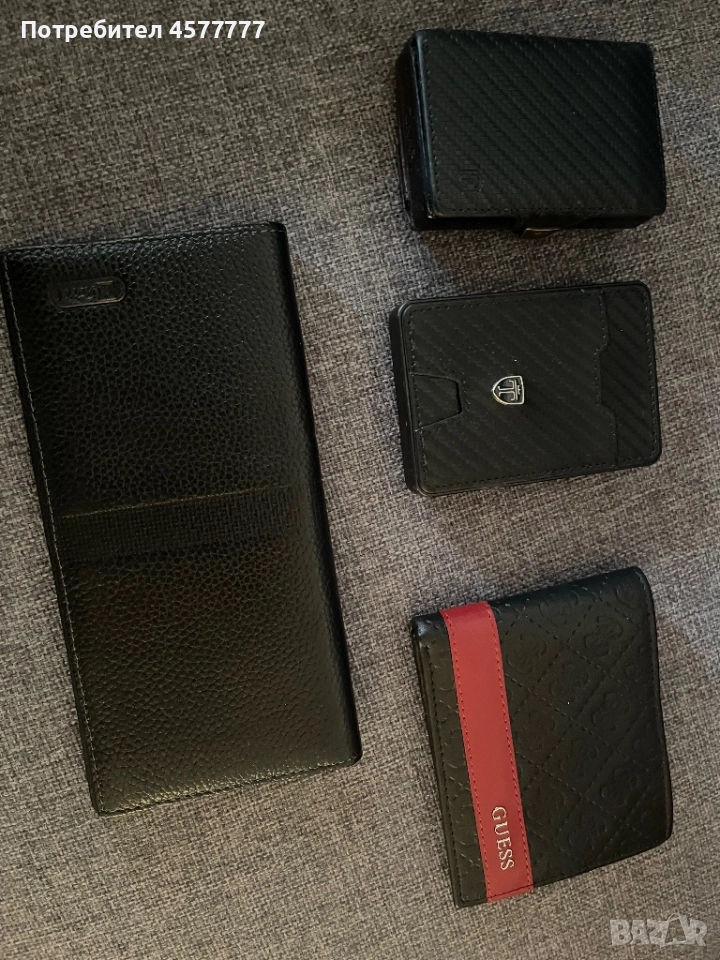 4 Премиум портфейла (2 от истинска кожа + 2 карбон) – Перфектно състояние!, снимка 1