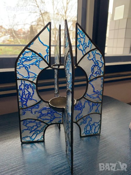 Декоративен свещник от лято стъкло, снимка 1