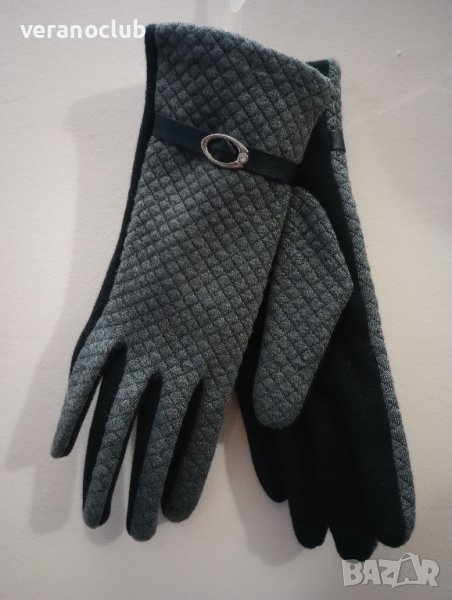 Дамски сиви ръкавици Лукс, снимка 1