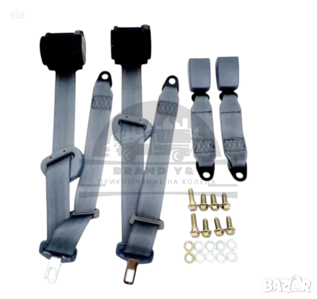 Предпазени колани на автомобил, Сив, Автометичен колан за кола, 2бр в к/т, снимка 1