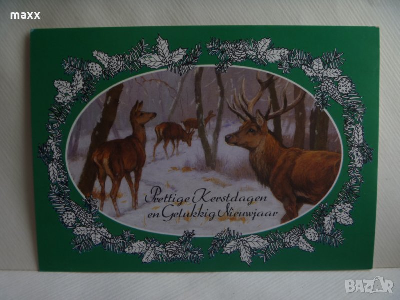 Картичка елен Presttige Kerstdagen en Gelukkig Nieuwajaar 4, снимка 1