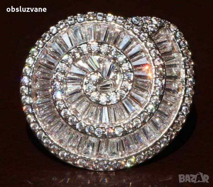 Луксозен пръстен Сапфирен охлюв 💥, снимка 1