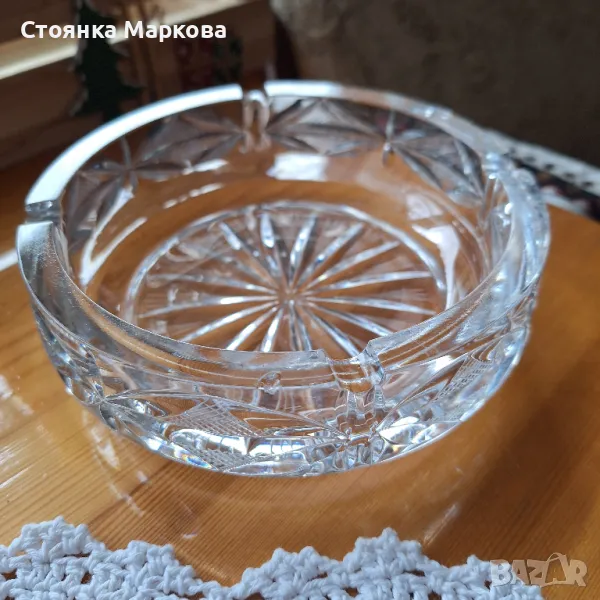 Нов кристален масивен пепелник, снимка 1