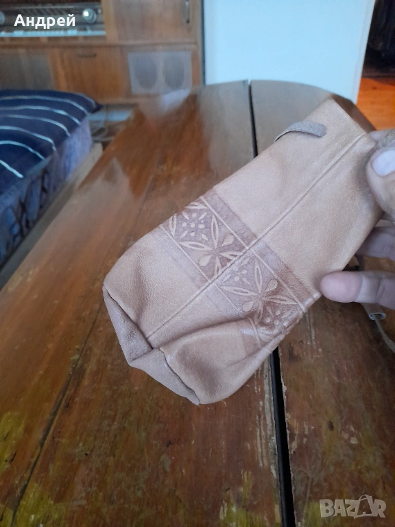 Стара кожена кесия, снимка 1