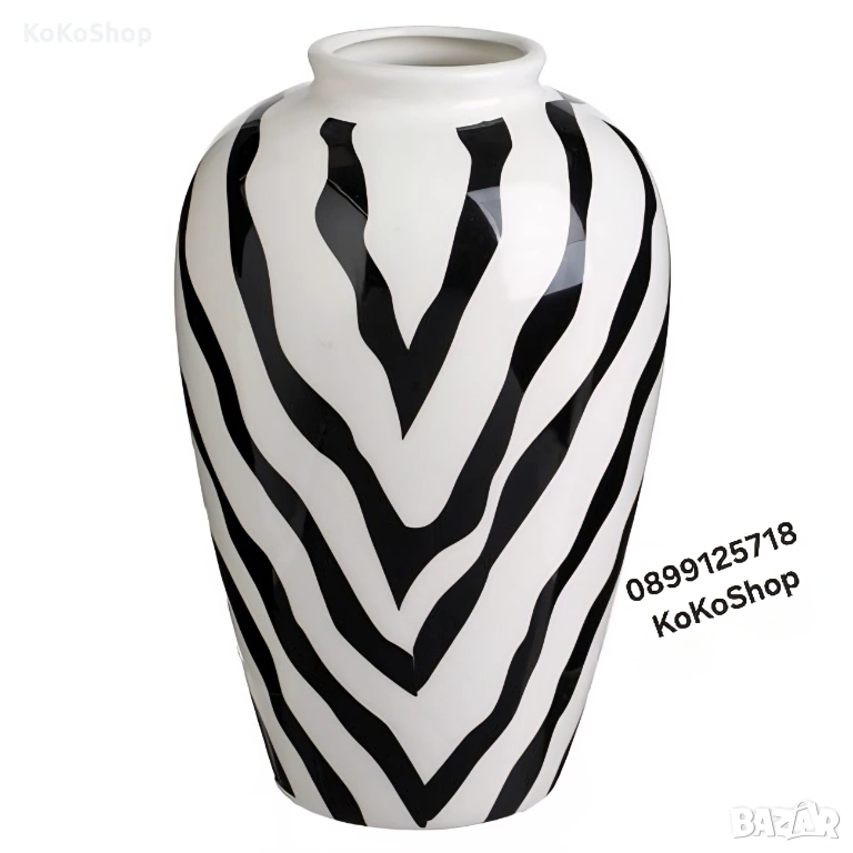 Ваза в черно и бяло/керамична ваза, снимка 1
