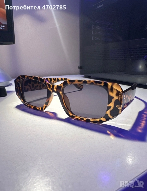 Trendy Y2K слънчеви очила с леопардов принт, снимка 1
