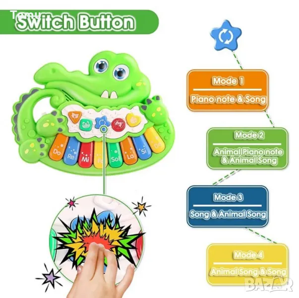 Музикална образователна йоника крокодилче, снимка 1