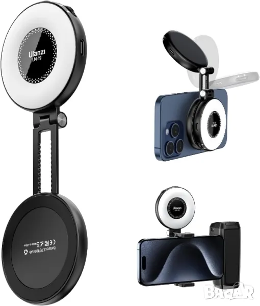 ULANZI LM19 магнитна акумулаторна светлина за селфита iPhone, android , снимка 1