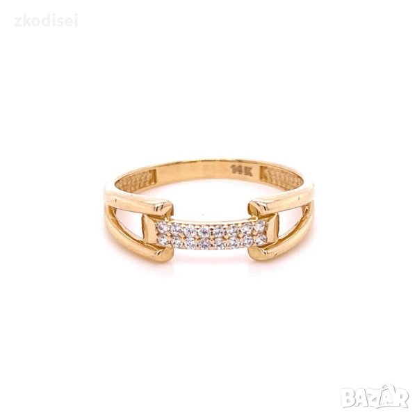 Златен дамски пръстен 1,88гр. размер:59 14кр. проба:585 модел:21867-2, снимка 1