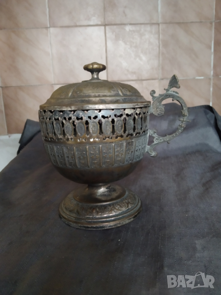 Стара посребрена бонбониера арт деко, снимка 1